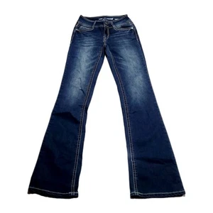 NWT WALLFLOWER Luscious Curvy Bling Bootcut Denim Jeans Stretch Size 1 Long - Picture 1 of 15