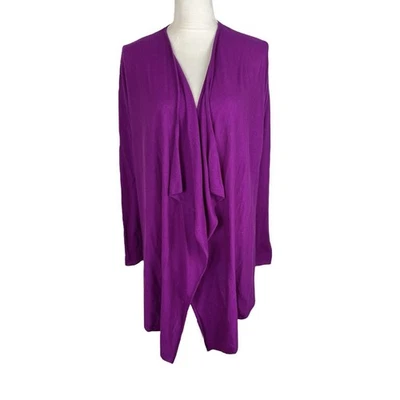 Cárdigan Suéter Cascada Fucsia Tory Burch Ashley Rib 100% Cachemira Talla XS Foto 1 de 4