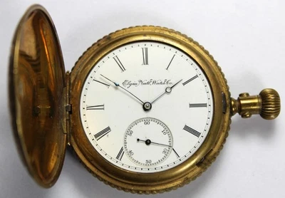 Карманные часы 1887 Elgin класс 4 16s 15j RGP LS с охотничьим чехлом - на запчасти/ремонт - Изображение 1 из 4