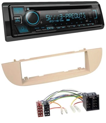 Kenwood Bluetooth USB CD MP3 DAB Autoradio für Fiat 500 ab 2007 perlgrau beige - Bild 1 von 4