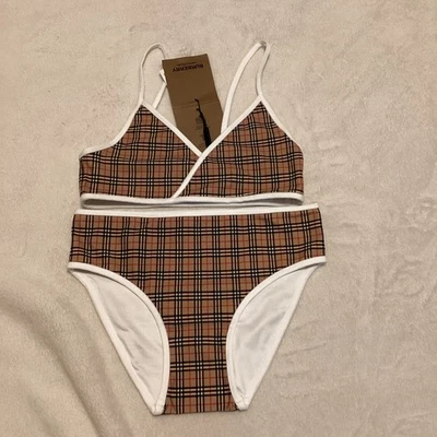 Traje de baño Burberry Girls Archive beige crosby vintage a cuadros de dos piezas 12 años Foto 1 de 4