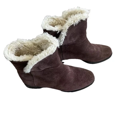 Ellen Tracy медведь коричневый замшевый шерпа с подкладкой поскользнуться на лодыжке ботинки размер 6 - Изображение 1 из 4