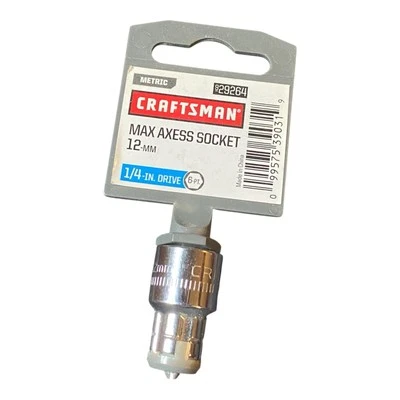 NEW CRAFTSMAN Max Axess 1/4” Drive 12mm 6 Pt Go-Thru Pass-Through Socket 29264 - Image 1 of 2