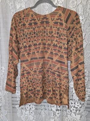 1990’s VTG Leather Vakko Womens Brown Patterned Leather Zip Up Med Top-Small - Image 1 of 4