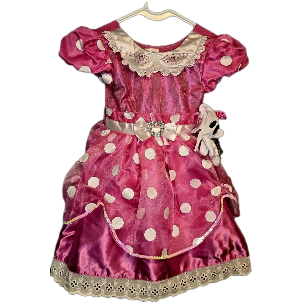 Disney Store Deluxe Rosa Minnie Mouse Lunares Disfraz Niñas 5/6 y Hasta 3+ Foto 1 de 4