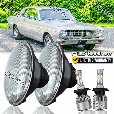 Pair 7" inch Round LED Headlights DRL for Ford Falcon Sedan Delivery 1961-1965 Foto 1 de 4