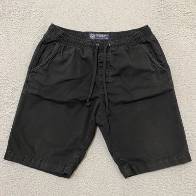 American Eagle Shorts Mens M Black Drawstring Pockets Stretch Waist 32x10 - Image 1 of 4