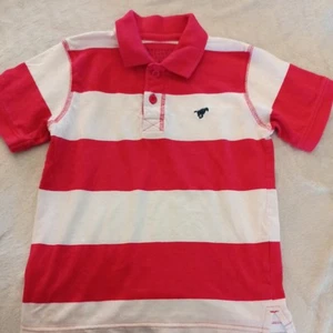 Polo Ralph Lauren Boy's Polo Shirt - Red and White Striped - Size 5 - Picture 1 of 4