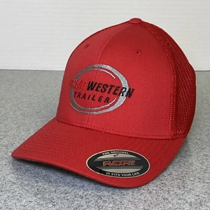 Gorra de malla Great Western Trailer Flexfit roja spandex ajuste elástico logotipo nueva - Imagen 1 de 16