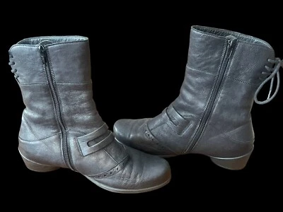 Mujer Think! Botines de cuero negro con cremallera talla 37 EE. UU. 6,5-7 Foto 1 de 4