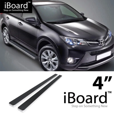 Running Board Side Step Nerf Bars 4in Aluminum Silver Fit Toyota Rav4 13-15 - Image 1 of 4