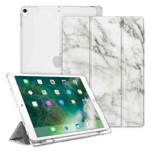 iPad Air 3 / iPad Pro 10.5" (2017) Slim White Marble Case With pencil Holder - Picture 1 of 10