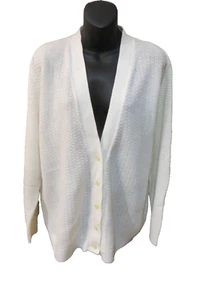 CARDIGAN in VINTAGE ~ White Lightweight/Textured * Size 20 * - Picture 1 of 2