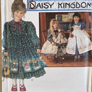 Daisy Kingdom Girl’s Christmas Party Dress + Doll Pattern Uncut Sz AA 3,4,5,6 - Picture 1 of 3
