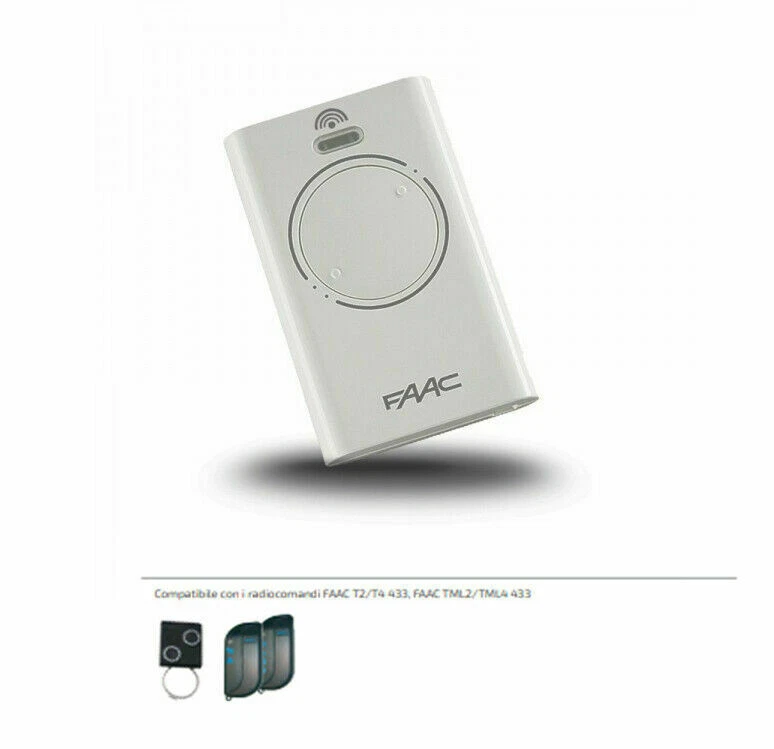 XT2 433 SLH LR WHITE TELECOMANDO RADIOCOMANDO 787007 FAAC XT2 433 MHZ 2 TASTI