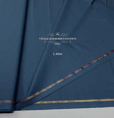 Teal Blue 120s Wool & Kid Mohair Suiting Fabric VITALE BARBERIS CANONICO 1.4 m - Image 1 of 4