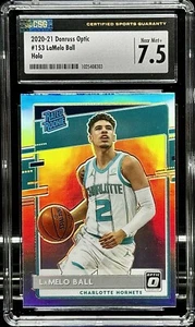 2020 Optic #153 HOLO LaMelo Ball Rated Rookie CGC 7.5 NM+ Hornets NOT CENTERED - Picture 1 of 5