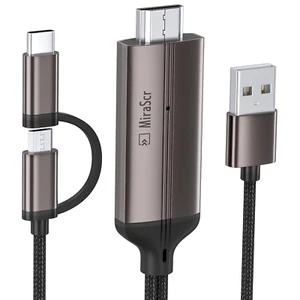 KAMING 2-In-1 USB Type C/Micro USB Android Phone to TV HDMI Cable, MHL to HDMI A - Picture 1 of 12