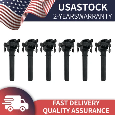 Set Of 6 Ignition Coils For 1998-2004 Chrysler & Dodge Intrepid 2.7L V6 UF199 - Image 1 of 4