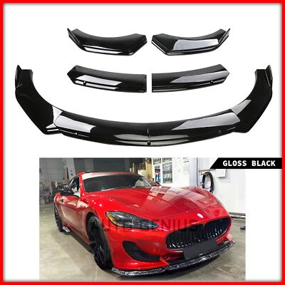 For Maserati GranTurismo GT Front Bumper Lip Spoiler Splitter Gloss Blk Style — 第 1/4 张图片