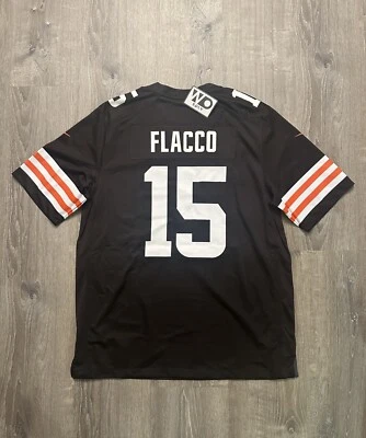 Auténtica camiseta Nike Joe Flacco marrón para hombre Cleveland Browns juego NUEVA talla XL Foto 1 de 2