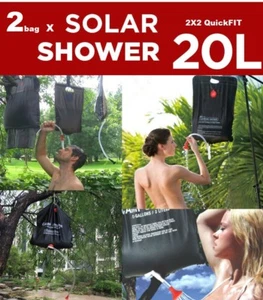 20L Outdoor Camping Solar Heated Water Camp Solar Shower Bag Portable Bag x 2bag - Picture 1 of 7
