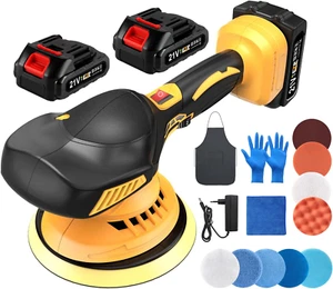Cordless Buffer Polisher, 6 Inch Rotary Car Buffer Polisher for Car Detailing, 2 - Picture 1 of 7
