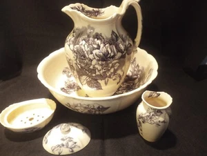 Furnivals "Rose Bloom" Antique Wash Basin Set - Picture 1 of 4