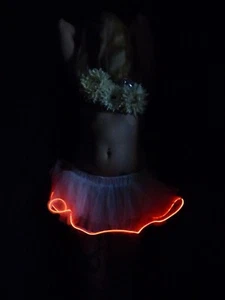 Red EL Wire Tutu - Dance Gogo Petticoat Rave EDM - Picture 1 of 3