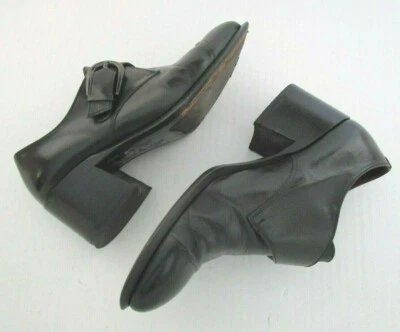 I.N.K. Botines Zapatos Mujer Talla 6 EU 37 Negro Cuero Hebilla Hecho en Italia Foto 1 de 4