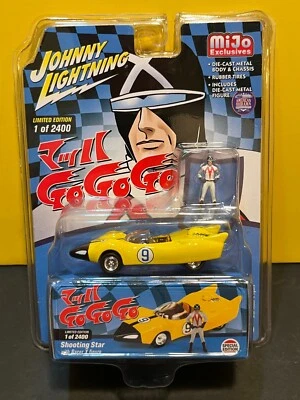 1/64 JOHNNY LIGHTNING SPEED RACER SHOOTING STAR #9 & FIGURINE YELLOW RACER X - Image 1 of 2