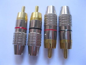 10 pcs RCA Plug Audio Video Locking Cable Male Connector Gold Plated New - Picture 1 of 3