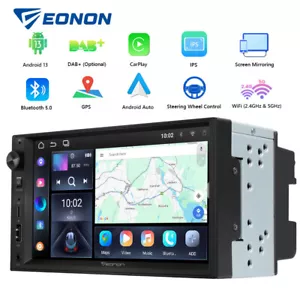 Android 13 Double 2Din 7" IPS Car Stereo Radio GPS Navigation CarPlay BT USB RDS - Picture 1 of 18