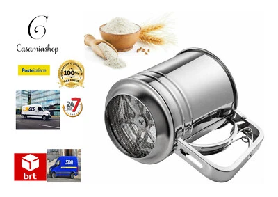 SETACCIO IN ACCIAIO INOX PER FARINA MECCANICO A MOLLA PER DOLCI E SALATI - Immagine 1 di 3
