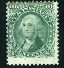US Scott #96,  10c Yellow Green Washington Postage Stamp w/ F Grill, used,