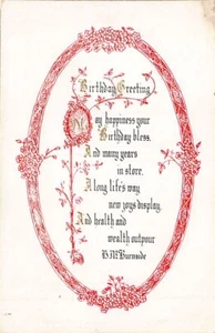 AK: Geburtstagsgruß, DB, 1908, verschickt - Bild 1 von 2