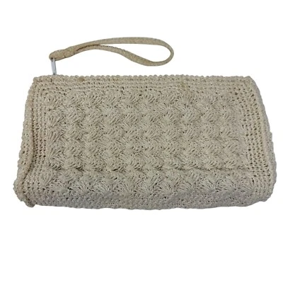 Bolso de Noche Vintage Inspirado en Macramé Crochet Crema Costera Abuela Japón Foto 1 de 4