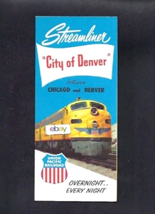 UNION PACIFIC RAILROAD 7/1956 STREAMLINER "CITY OF DENVER" BROCHURE THE PUB - Picture 1 of 5