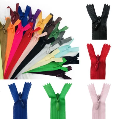 10Pcs Invisible 3# Zipper 25-60cm Back Cushion Skirt Hidden Sewing Craft - Image 1 of 4