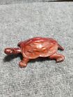 Vintage Turtle Collectible Wooden Hand Carved Hardwood With Glass Eyes