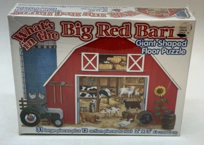 Rompecabezas de piso What's In The Big Red Barn 1997 en forma de gigante Frank Schaffer sellado Foto 1 de 4