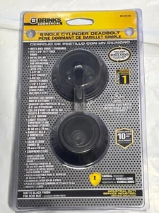BRINKS COMMERCIAL Matte Black Single Cylinder Deadbolt BC40130 Grade 1 - Picture 1 of 2