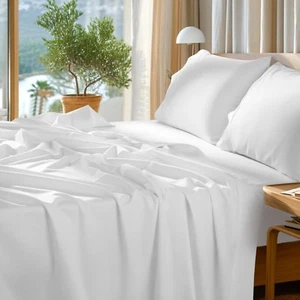 100% Egyptian Cotton Sheets Set - 1000 High Thread Count, Luxury 5-Star Hotel Sa - Picture 1 of 12