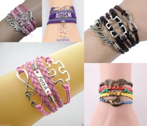Multi Estilo Infinito Amor Autismo Habla Lindo Moda Pista Gratis Nuevo - Imagen 1 de 8