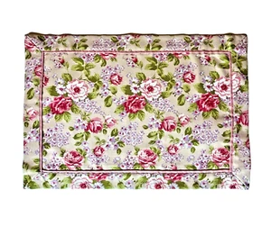 7 LAURA ASHLEY Blumen Tischsets gelb mit rosa Rosen Garten Chic Landhaus Kern - Bild 1 von 12