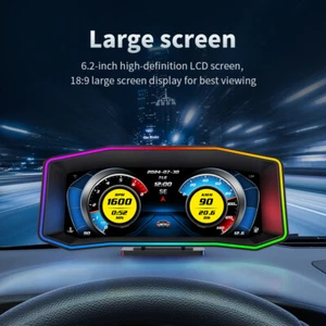 P4 Car Head Up Display OBD2 GPS Dual System Speedometer Turbo RPM Alarm Temp - Picture 1 of 20
