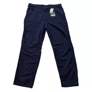 NWT Carhartt FR Canvas Work Pants Flame Resistant Relaxed Fit Mens 42x36 Navy - Picture 1 of 10