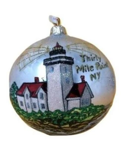 Royal Christmas Glass Blown Hand Painted Holiday Ornament - Thirty Mile Point NY - Picture 1 of 2