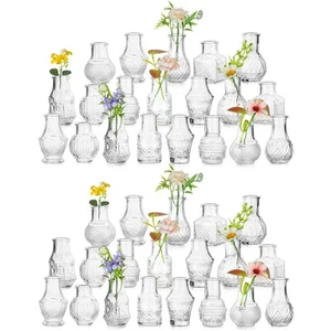 Small Glass Bud Vases Set of 40: Mini Vase Bulk for Wedding Centerpieces - Ti... - Picture 1 of 8