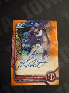 2022 SP #/25 ORANGE SHIMMER ZION BANNISTER AUTOGRAPH ROOKIE BOWMAN BASEBALL CARD - Picture 1 of 6